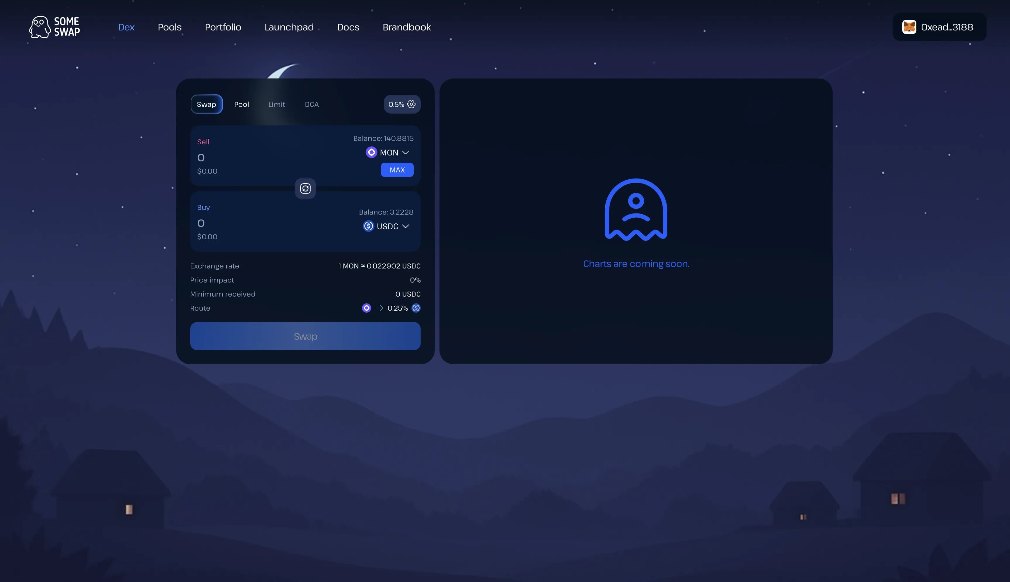 SomeSwap — DEX на Monad — экран 2